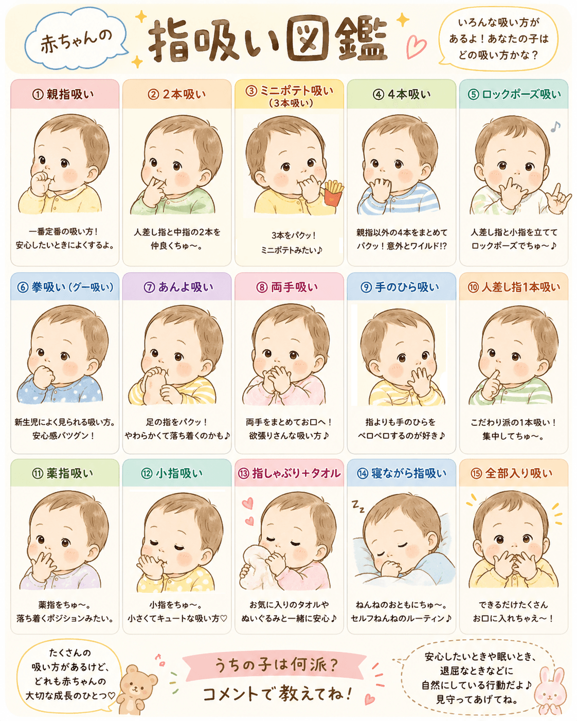 赤ちゃんの指吸い図鑑