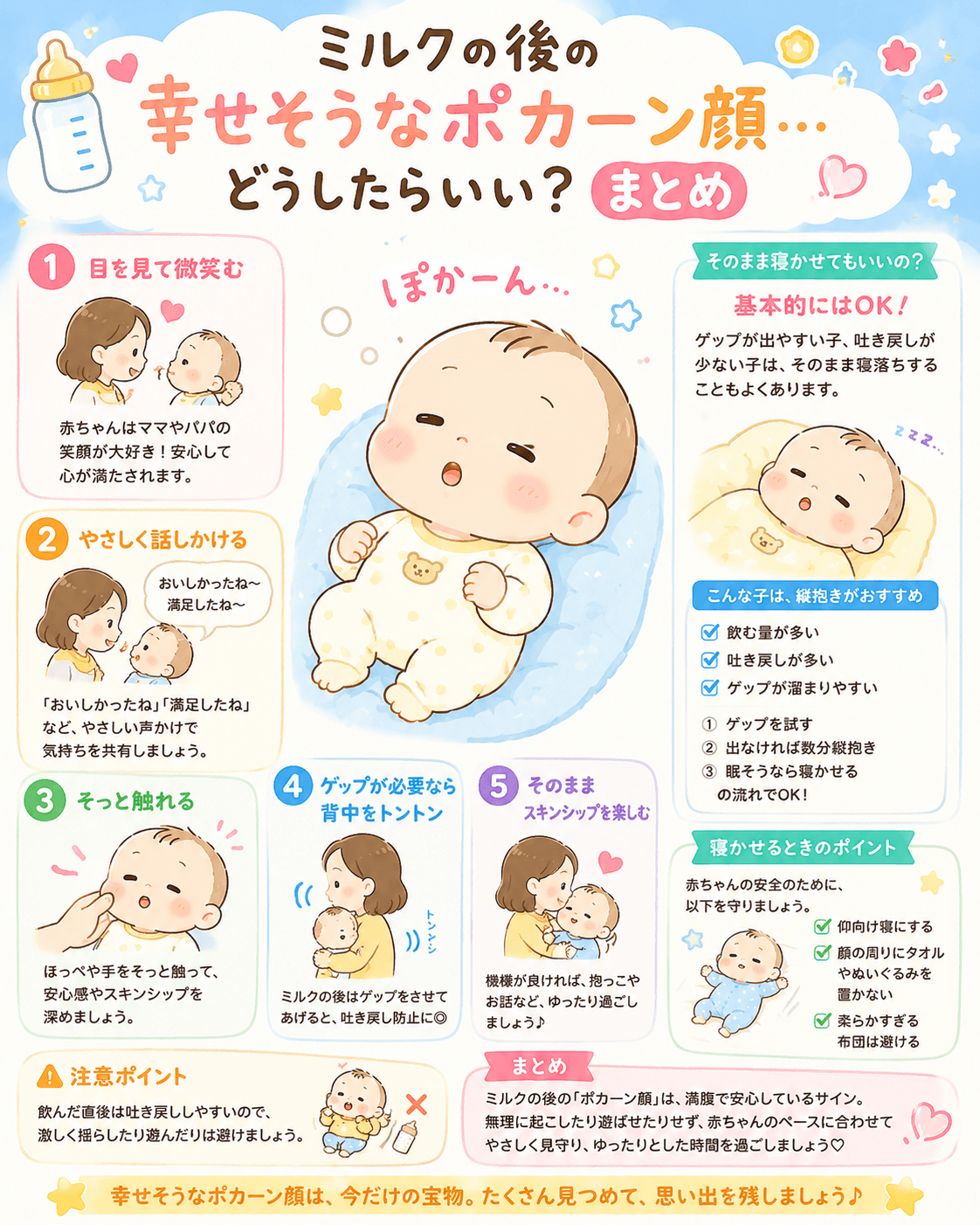 ミルクの後の幸せそうなポカーン顔…どうしたらいい?